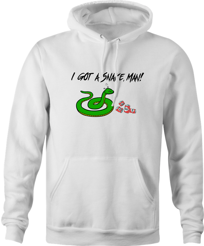 Funny adam sandler I have a snake man men's white hoodie