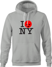 funny I Love NY Parody - I Hate New York t-shirt Ash Grey hoodie
