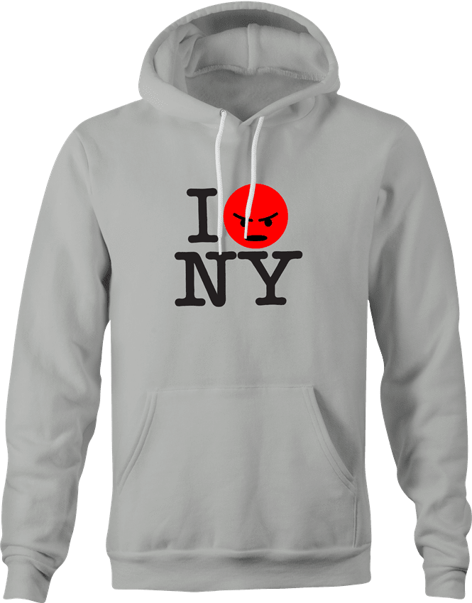 funny I Love NY Parody - I Hate New York t-shirt Ash Grey hoodie