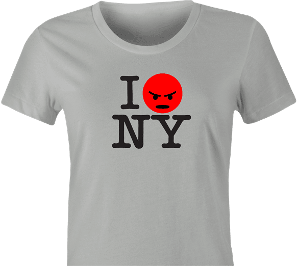 funny I Love NY Parody - I Hate New York t-shirt women's Ash Grey