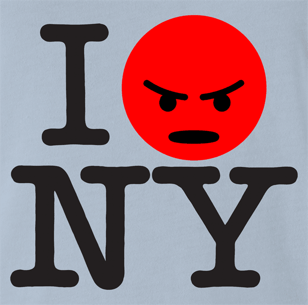 funny I Love NY Parody - I Hate New York light blue t-shirt