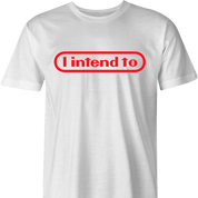 funny i intende to nintendo men's white t-shirt 