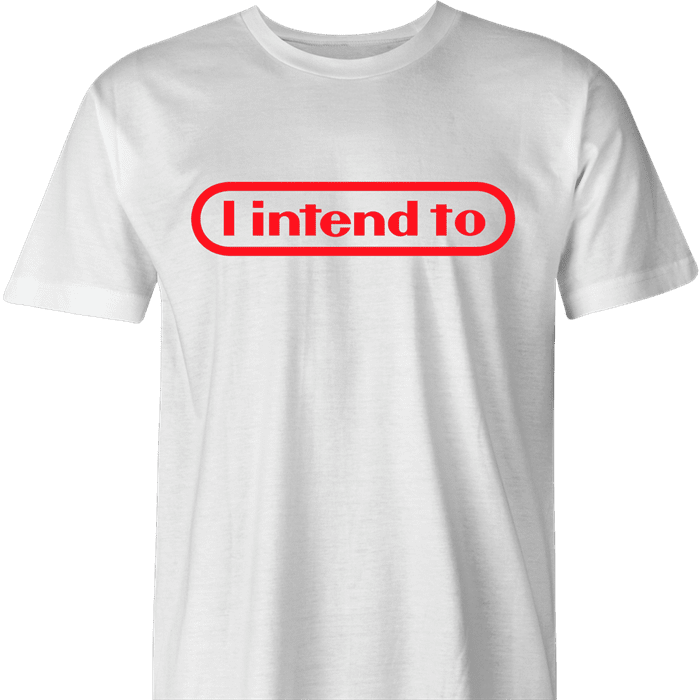 funny i intende to nintendo men's white t-shirt 