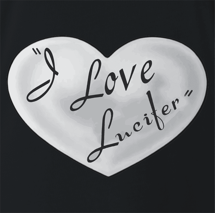 Funny I love Lucifer Satanist lucy parody black t-shirt
