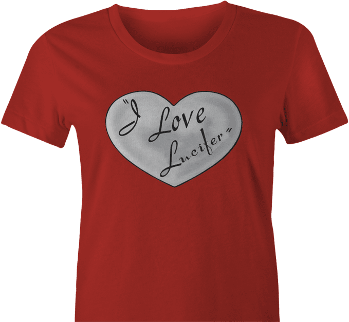 Funny I love Lucifer Satanist lucy parody women's t-shirt