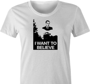 i want to believe brian williams alien t-shirt women's white