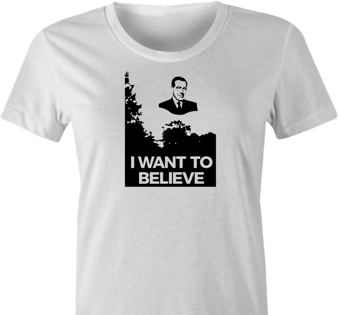 i want to believe brian williams alien t-shirt women's white