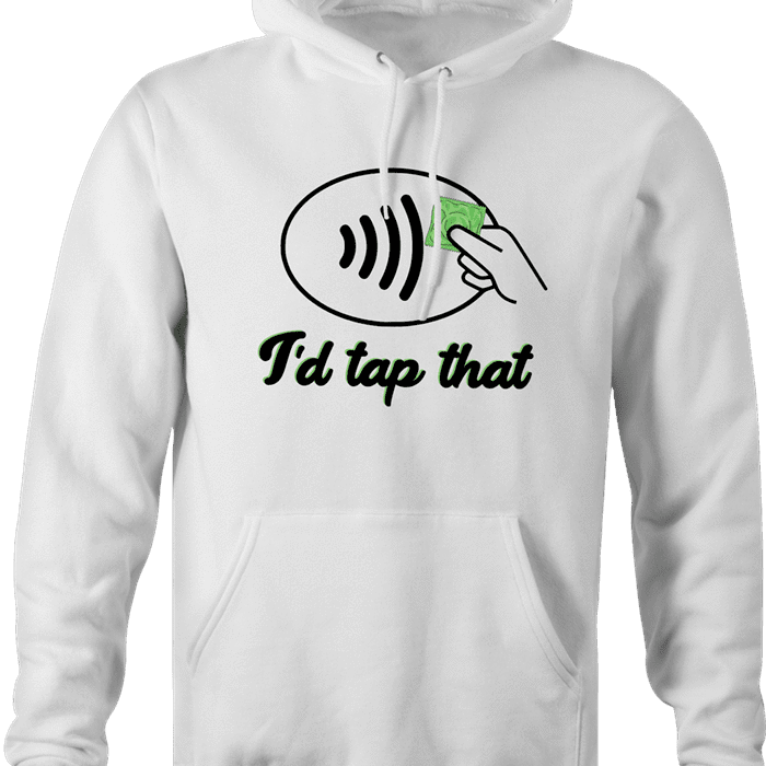tap pay hoodie white 