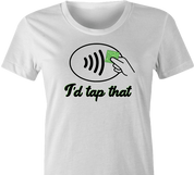 tap pay women's t-shirt white 