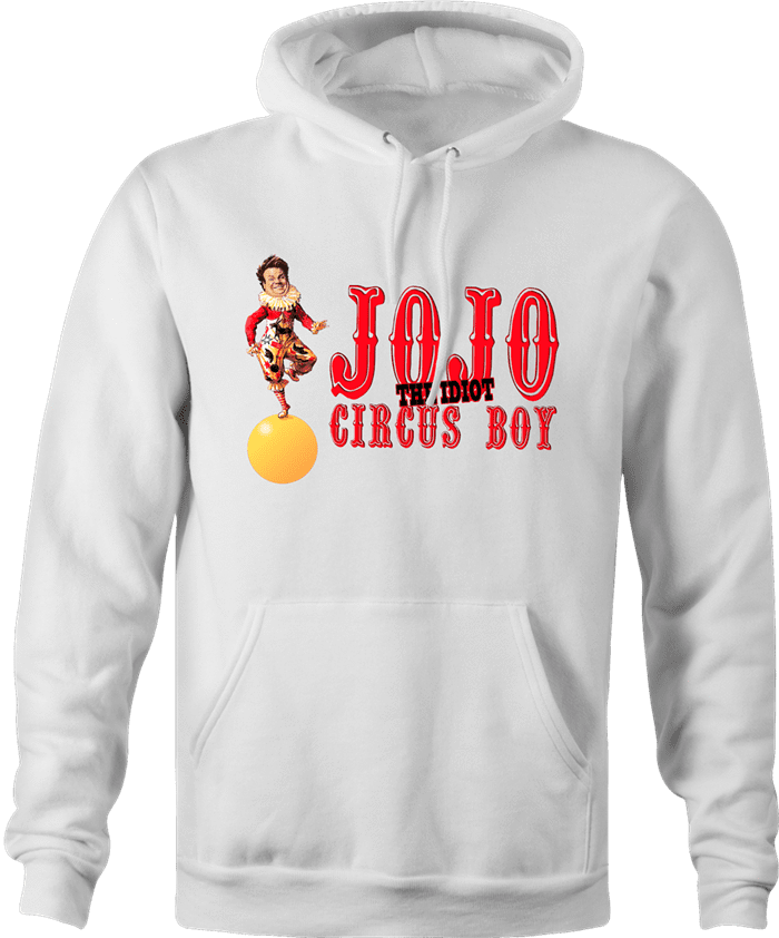 funny Chris Farley JoJo the idiot circus boy SNL parody t-shirt white men's hoodie