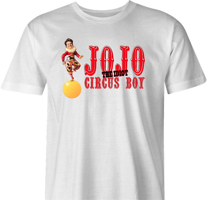 funny Chris Farley JoJo the idiot circus boy SNL parody t-shirt white men's 
