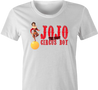 funny Chris Farley JoJo the idiot circus boy SNL parody t-shirt white women's 