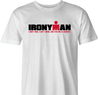 Funny Iron Man race irony t-shirt men's white 