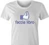 funny italian facebook women's t-shirt white 