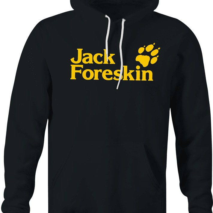 Funny Foreskin Parody Black Hoodie