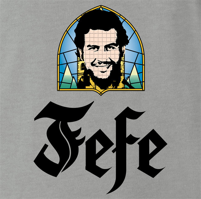 funny Pablo Escobar Jefe De Jefes Beer Parody ash grey t-shirt