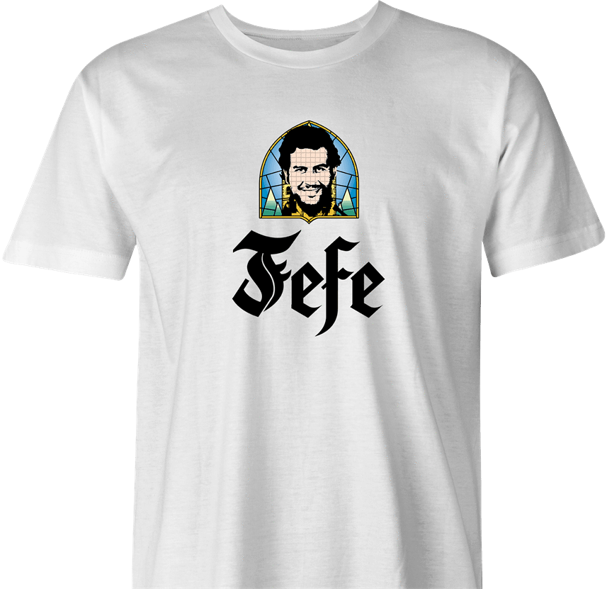 funny Pablo Escobar Jefe De Jefes Beer Parody white men's t-shirt