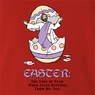 Funny Easter Jesus Hatches from egg t-shirt red t-shirt