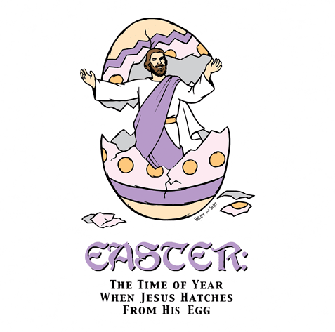 Funny Easter Jesus Hatches from egg white tee