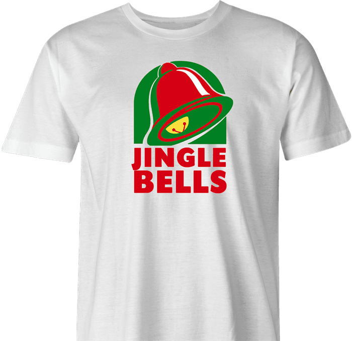 funny Taco Bell Jingle Bells Christmas Holiday Parody Tshirt men's t-shirt white 