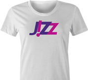 Funny Wizz Air sexy parody Jizz  t-shirt white women's