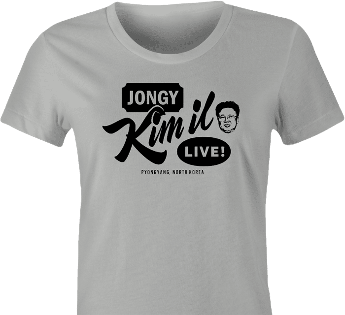 Funny North Korean Talk show kim jong il women's t-shirt ash 