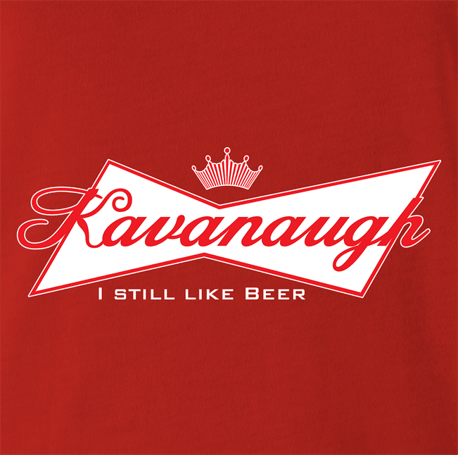 funny Kavanaugh Budweiser and Budweiser Light Beer Parody - Jokers parody men's t-shirt red
