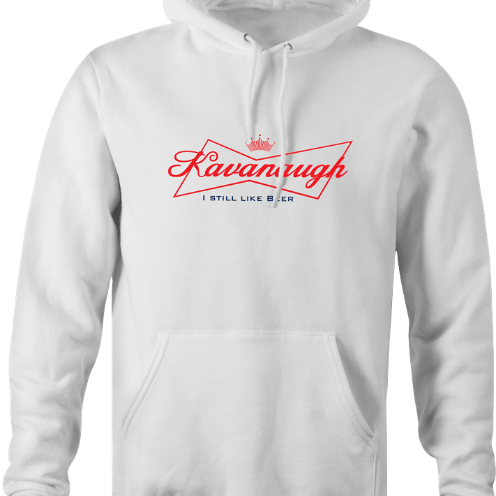 funny Kavanaugh Budweiser and Budweiser Light Beer Parody - Jokers parody men's hoodie white 