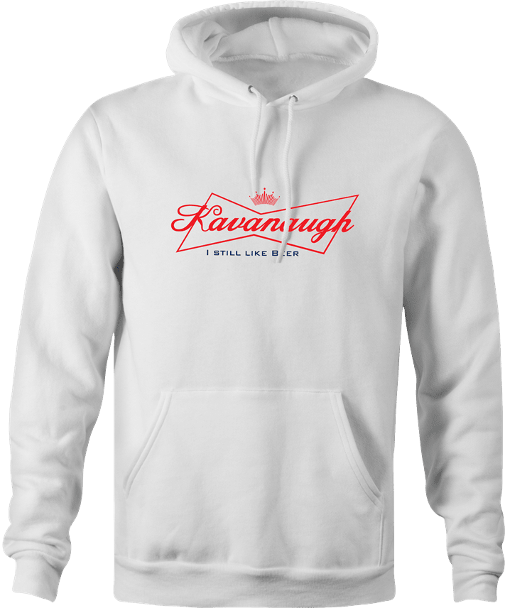 funny Kavanaugh Budweiser and Budweiser Light Beer Parody - Jokers parody men's hoodie white 