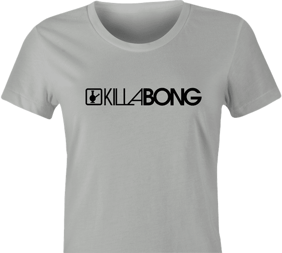 funny Killer Bong Weed Parody t-shirt women's Ash Grey