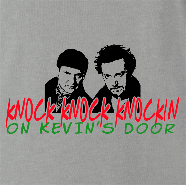 funny Home Alone Knocking On Kevins Door Parody ash grey t-shirt