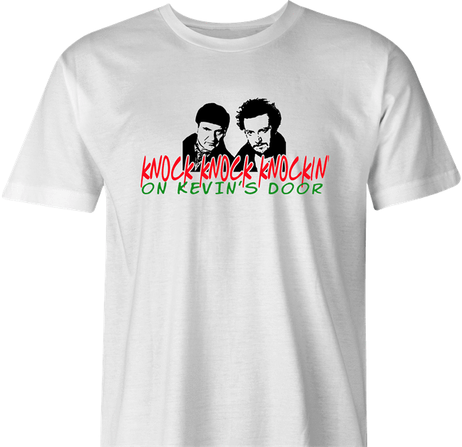 funny Home Alone Knocking On Kevins Door Parody white men's t-shirt