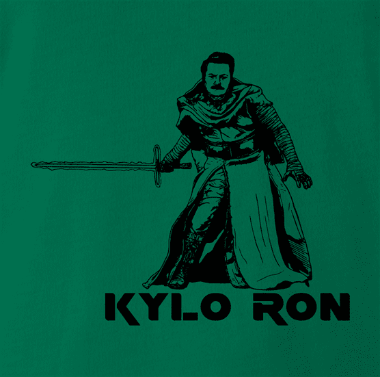 kylso ron swanson star wars green t-shirt