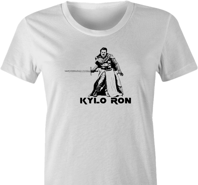 kylso ron swanson star wars women's t-shirt white 