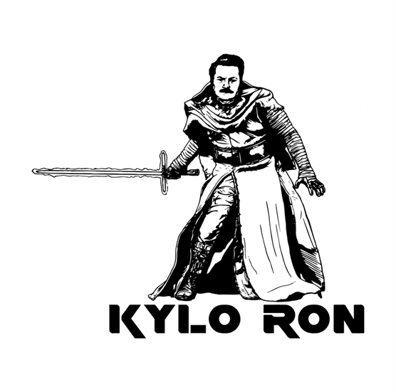 kylso ron swanson star wars white tee