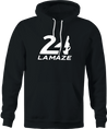 funny Lamaze breathing hoodie men's black 