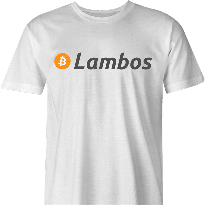 Funny BTC bitcoin lamborghiniwhite men's t-shirt 