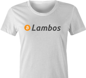 Funny BTC bitcoin lamborghiniwhite women's t-shirt