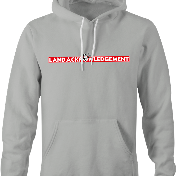 funny land acknowledgement monopoly hoodie men's grey