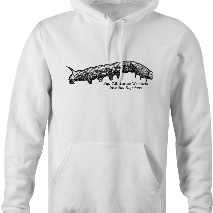 Funny Harvey Weinstein Maggot Parody white hoodie