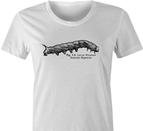 Funny Harvey Weinstein Maggot Parody white women's t-shirt