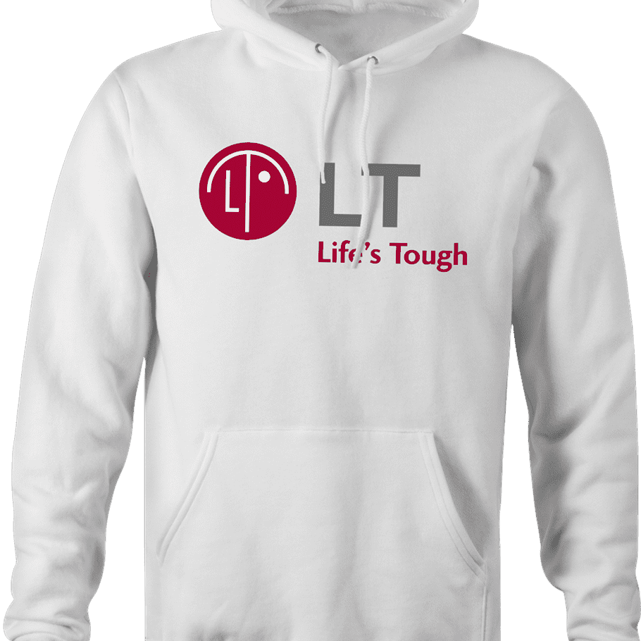 funny Lifes Tough LG Brand Parody t-shirt white men's hoodie