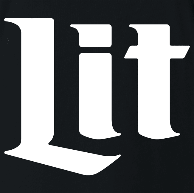 funny Lit Miller Light Mashup black t-shirt