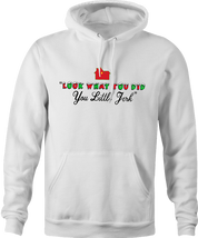 funny Home Alone you little jerk for x-mas and christmas holiday season Parody white hoodie