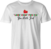 funny Home Alone you little jerk for x-mas and christmas holiday season Parody men's t-shirt white 