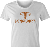 Funny texas longhorns suck fallopian tube parody women's t-shirt white