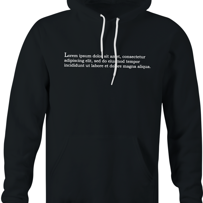 funny lorem ipsum hoodie men's black 