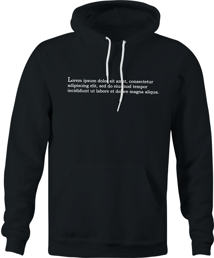 funny lorem ipsum hoodie men's black 