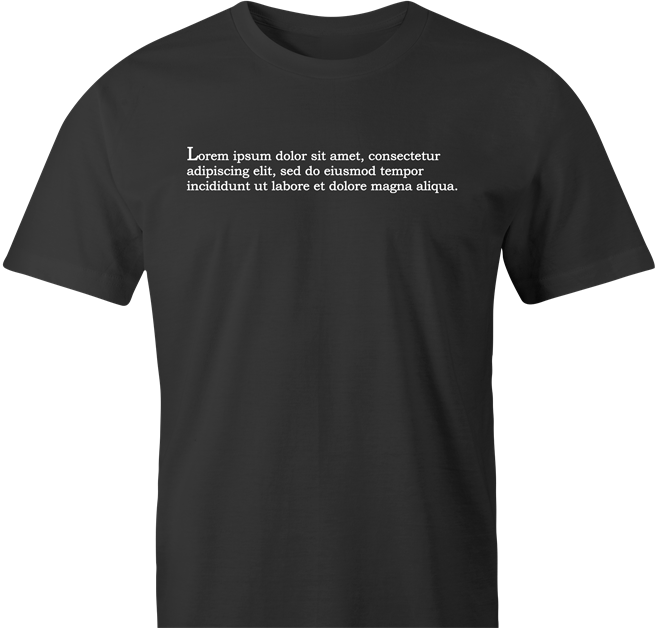funny lorem ipsum t-shirt men's black 