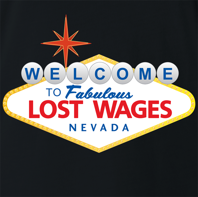 Funny Lost Wages - Las Vegas Gambling Parody Black T-Shirt